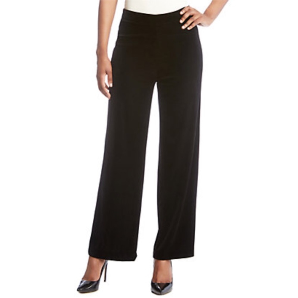 KAREN KANE | Black Velvet Wide Leg Pull-On Pants